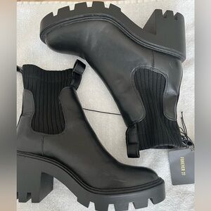 Forever 21 Black Ankle Boots with Chunky Sole